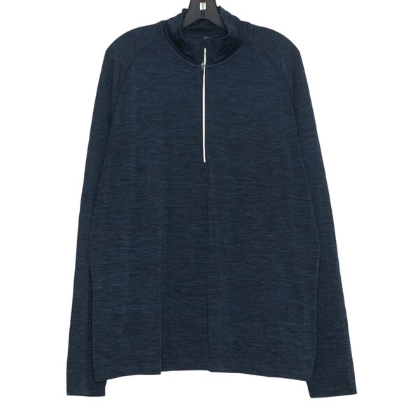 Lululemon Mens Shirt 1/2 Zip Pullover Long Sleeve Athleisure Minimalist Blue XXL - Picture 1 of 7